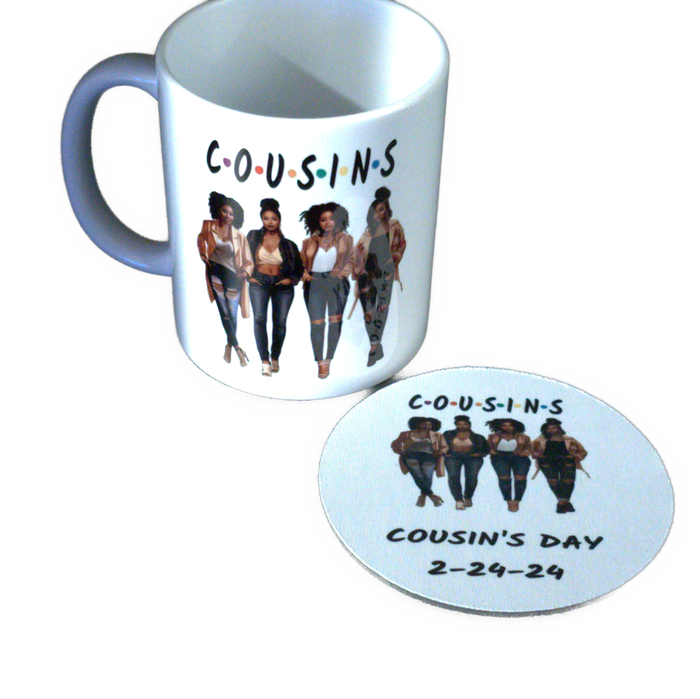 Picture of Cousins Coffee Cup with matching coaster