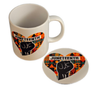 Picture of Juneteenth Coffee Cup with matching coaster