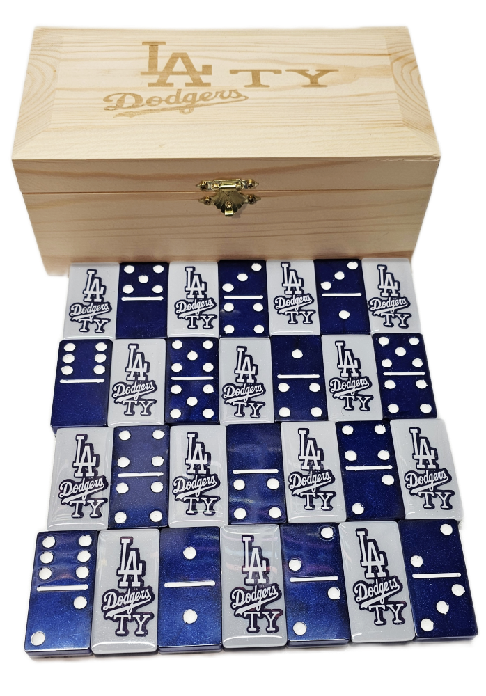 Picture of LA Dodgers Domino set custom Blue and White with white dots