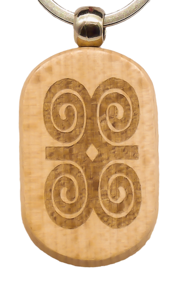 Picture of Adinkra - Humility and Strength Wood Engraved Keychain