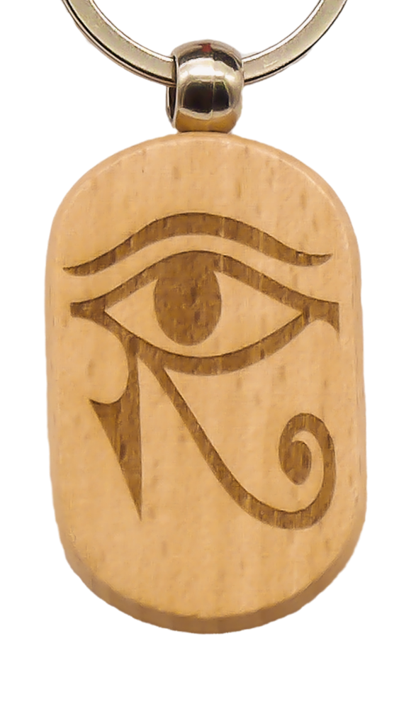 Picture of Eye of Horus Wood Engraved Keychain