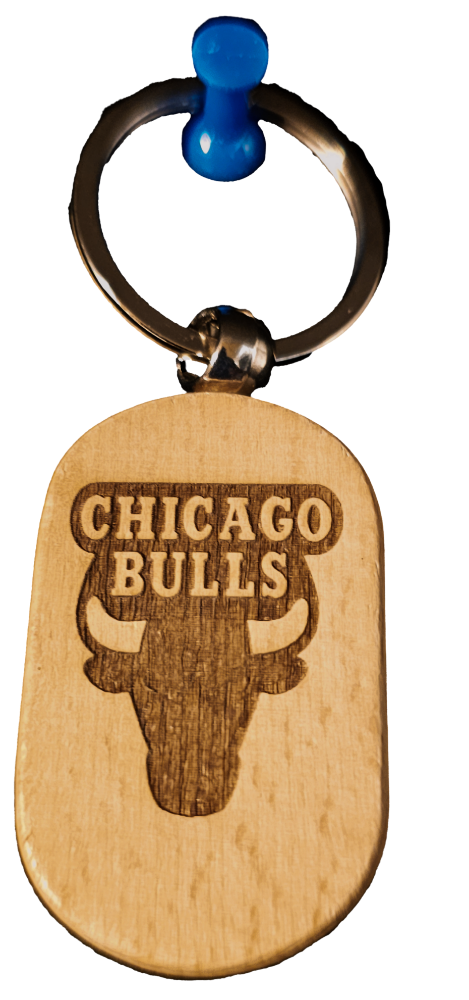 Picture of Chicago Bulls Wood Engraved Keychain