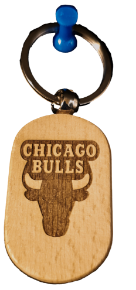 Picture of Chicago Bulls Wood Engraved Keychain