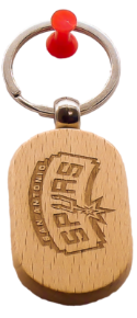 Picture of San Antonio Spurs Wood Engraved Keychain