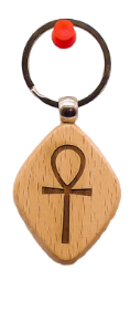 Picture of Ankh Wood Engraved Keychain