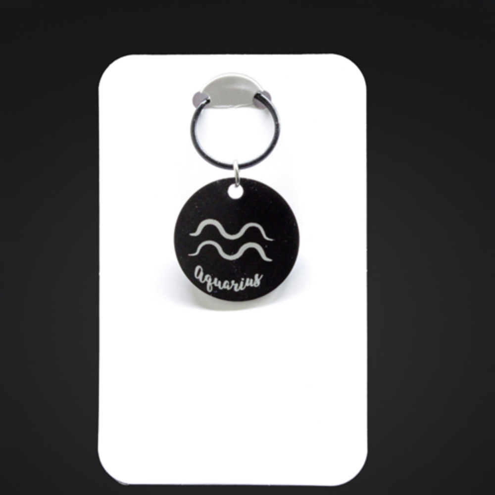Picture of Black Metal Zodiac Sign Steel Key Chains