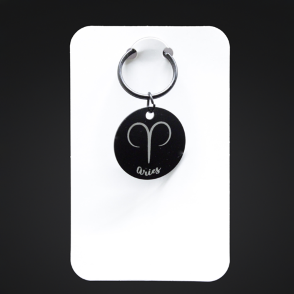 Picture of Black Metal Zodiac Sign Steel Key Chains