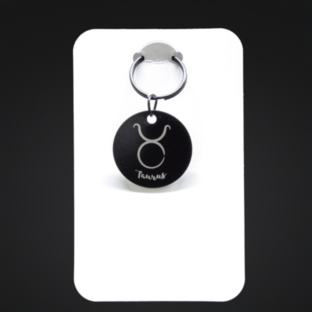 Picture of Black Metal Zodiac Sign Steel Key Chains