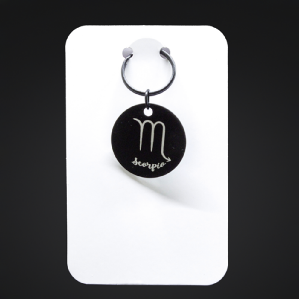 Picture of Black Metal Zodiac Sign Steel Key Chains