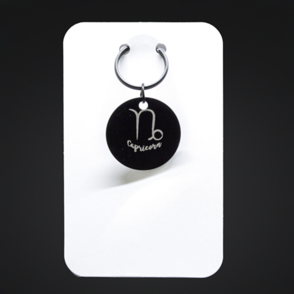 Picture of Black Metal Zodiac Sign Steel Key Chains