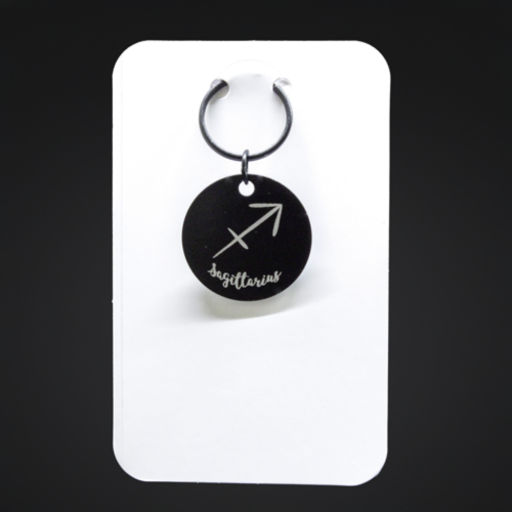 Picture of Black Metal Zodiac Sign Steel Key Chains