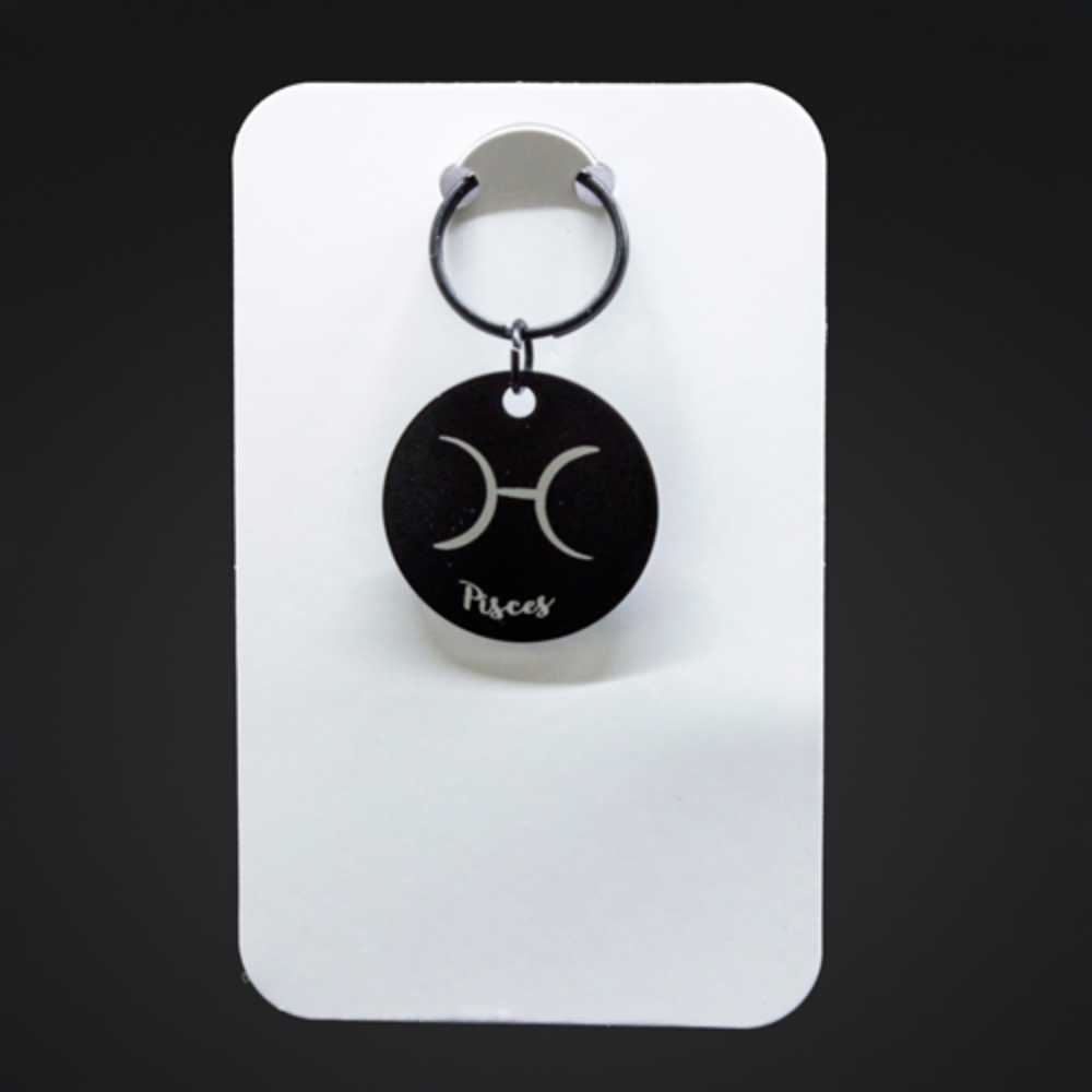 Picture of Black Metal Zodiac Sign Steel Key Chains