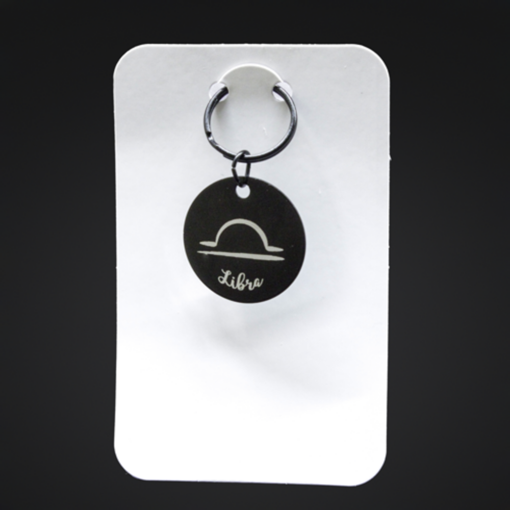 Picture of Black Metal Zodiac Sign Steel Key Chains