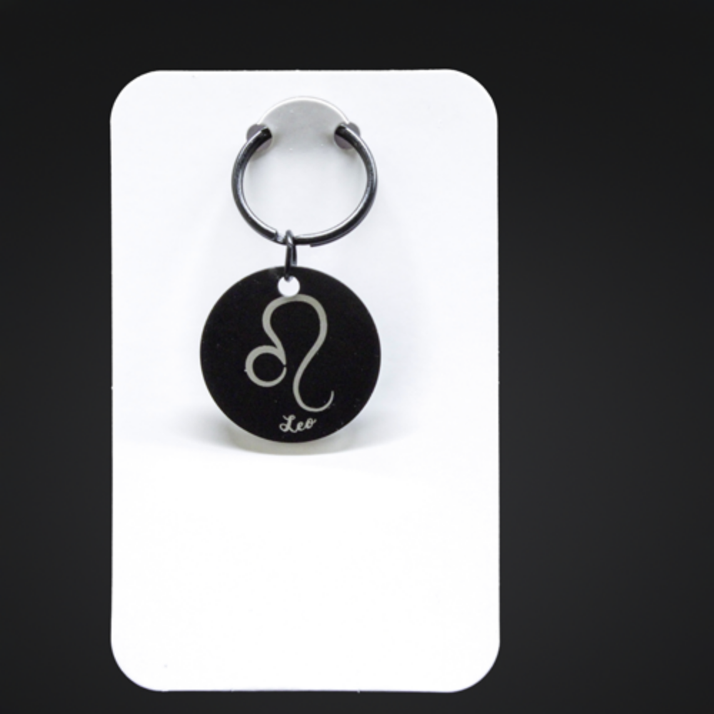 Picture of Black Metal Zodiac Sign Steel Key Chains