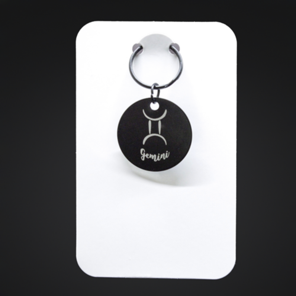 Picture of Black Metal Zodiac Sign Steel Key Chains